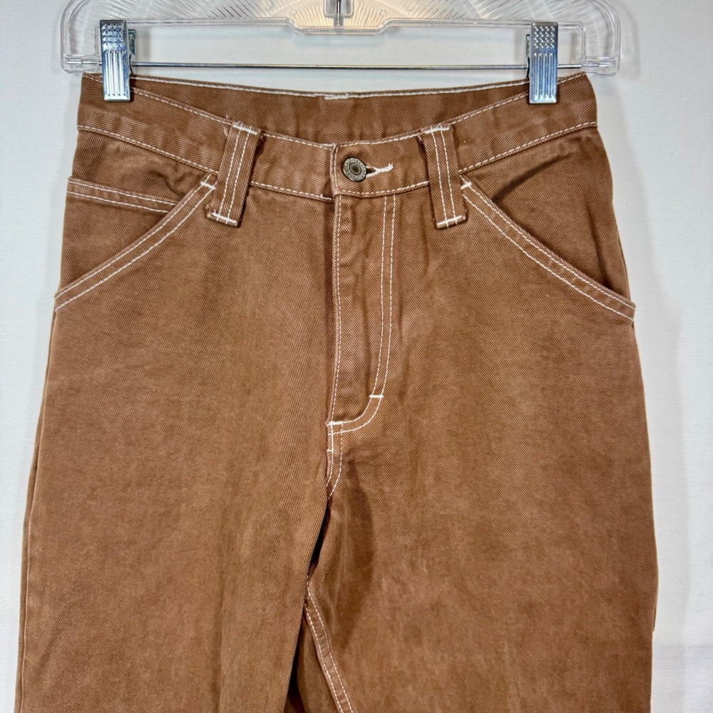 J.‎ Galt Brown Carpenter Pants Contrast Stitching Utility Style Size Small